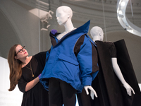 View of the very first ever UK exhibition of the fashion designer Cristobal Balenciaga at Victoria and Albert Museum, London on May 24, 2017...