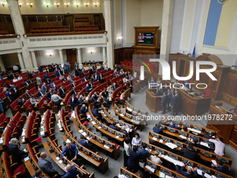 Lawmakers of Verkhovna Rada of Ukraine held the report of Prosecutor General Yuriy Lutsenko during their sitting in Kyiv, Ukraine, May 25, 2...