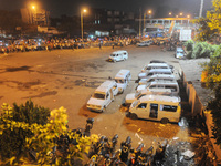Area of suicide bomb blast a parking lot by a bomb at the Kampung Melayu Terminal on the night of Jakarta, May 24, 2016. A suicide bomber ki...