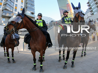 Police during the UEFA Europa League Final match between Ajax and Manchester United at Friends Arena on May 24, 2017 in Stockholm, Sweden. (