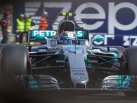 Valteri Bottas of Finland and AMG Petronas Mercedes driver goes during the first practice session on Formula 1 Grand Prix de Monaco on May 2...