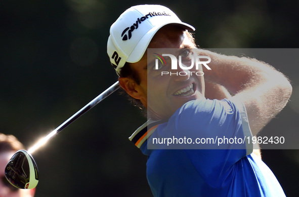 Edoardo Molinari of Italy
during 1st Round for the 2017 BMW PGA Championship on the west Course at Wentworth on May 25, 2017 in Virginia Wat...
