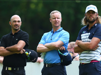 Gregory Havret of FIN Mikko Ilonen of FRA and Johan Carlsson of SWE
during 1st Round for the 2017 BMW PGA Championship on the west Course at...