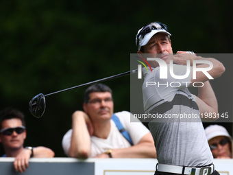 Brett Rumford of Australia during 1st Round for the 2017 BMW PGA Championship on the west Course at Wentworth on May 25, 2017 in Virginia Wa...