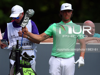 Kristoffer Broberg of Sweden  during 1st Round for the 2017 BMW PGA Championship on the west Course at Wentworth on May 25, 2017 in Virginia...