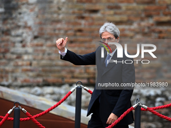 G7 Summit 2017 in Italy
The italian Prime Minister Paolo Gentiloni during the welcome ceremony and the photo family at Taormina, Italy on M...