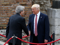 G7 Summit 2017 in Italy
The italian Prime Minister Paolo Gentiloni with the President of the United States of America Donald Trump during t...