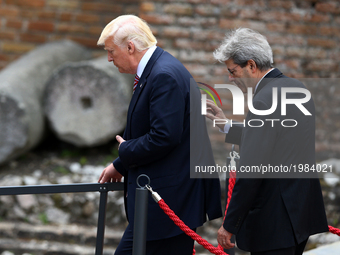 G7 Summit 2017 in Italy
The italian Prime Minister Paolo Gentiloni with the President of the United States of America Donald Trump during t...