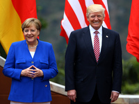 G7 Summit 2017 in Italy
The Germany Chancellor Angela Merkel with the President of the United States of America Donald Trump during the wel...
