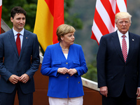 G7 Summit 2017 in Italy
The Canada Prime Minister Justin Trudeau with the Germany Chancellor Angela Merkel and the President of the United...