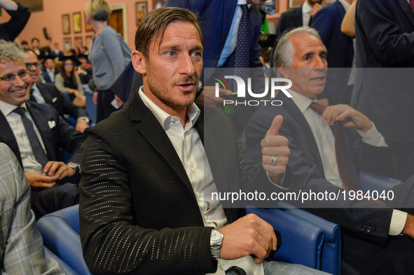 Francesco Totti during celebration for Honoris causa diploma for Totti in the salon of honor of CONI , Rome on may 26, 2017 