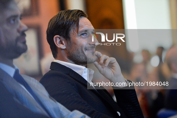 Francesco Totti during celebration for Honoris causa diploma for Totti in the salon of honor of CONI , Rome on may 26, 2017 