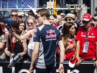26 KVYAT Daniil from Russia of Toro Rosso Ferrari STR12 team Toro Rosso signing autographs to the fans during the Monaco Grand Prix of the F...