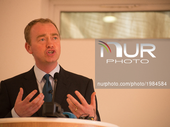 Tim Farron, leader of the Liberal Democrat Party and Parliamentary candidate for Westmoorland and Lonsdale, participates in a prayer service...