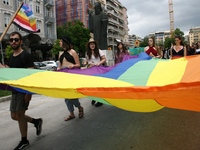 People during Gay Pride Festival in Thessaloniki, Greece on May 27, 2017 (