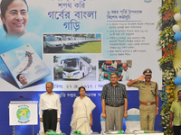 Mamata Banerjee Chief Minister of West Bengal ,Basudeb Banerjee Chief Secearty during  Six Years celebration Trinamool Congress Government a...