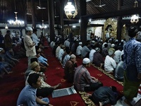 Indonesian muslims performs a prayer known as Tarawih at Kauman Great Mosque, Yogyakarta, Indonesia on May 27, 2017. Millions of Muslims aro...