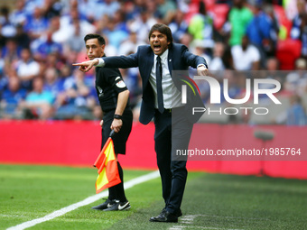 Chelsea manager Antonio Conte 
during The Emirates FA Cup - Final between
Arsenal against Chelsea at Wembley Stadium
on May 27 2017 , Englan...