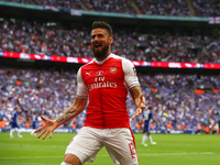 Arsenal's Olivier Giroud celebrates the 2nd goal
during The Emirates FA Cup - Final between
Arsenal against Chelsea at Wembley Stadium
on Ma...