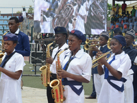 Members of Boys Brigade play during the Children’s Day parade at Agege Stadium in Lagos Nigeria May 27 2017.  (