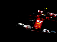 Kimi Raikkönen of Finland and Scuderia Ferrari driver goes during the race on Formula 1 Grand Prix de Monaco on May 28, 2017 in Monte Carlo,...