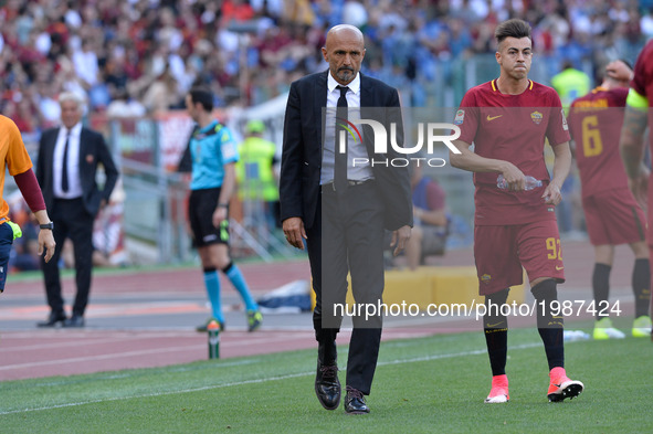 Luciano Spalletti during the Italian Serie A football match between A.S. Roma and F.C. Genoa at the Olympic Stadium in Rome, on may 28, 2017...