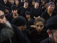 Prayers in 'Deir El-Garnouse Coptic church , near Al-Minya for the victims of of a terrorist attack. The prayers used to made in the homes o...