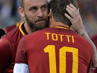 Francesco Totti and Daniele De Rossi during the Italian Serie A football match between A.S. Roma and F.C. Genoa at the Olympic Stadium in Ro...