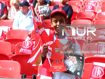 Young Arsenal Fan
during The Emirates FA Cup - Final between
Arsenal against Chelsea at Wembley Stadium
on May 27 2017 , England (