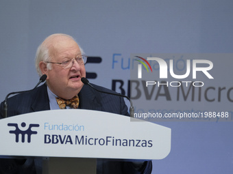 Nobel Prize in Economics Angus Deaton attends the 10th Anniversary of 'Microfinanzas BBVA' at the BBVA Bank Foundation on May 29, 2017 in Ma...