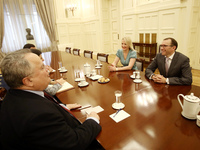  Special Adviser of the Secretary-General on Cyprus, Espen Barth Eide (R) during meeting with Greek Foreign Minister Nikos Kotzias, on the C...