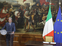 Italian Prime Minister Paolo Gentiloni signs a Presidential Decree for a long-term plan involving considerable resources and investment for...