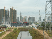 A view of a new construction site near Wuhan Airport.
On Monday, September 14, 2016 in Wuhan, China. (