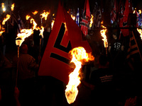 Golden Dawn members and supporters held a rally in Athens, Greece on May 29, 2017 to commemorate the conquest of Istanbul from the Ottoman T...