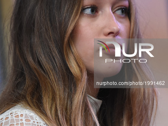 Actress Alycia Debnam-Carey is seen during a press conference to promote the  season  3 of 'Fear The Walking Dead' at W Hotel on May 30, 201...