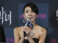 Actress Kim Seo Hyung attend their new film 'Villainess' premiere at theater in Seoul, South Korea. (