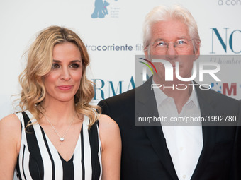 Richard Gere and Alejandra Silva Attend the 'NORMAN' Spanish premiere at Callao Cinema in Madrid on May 31, 2017 (