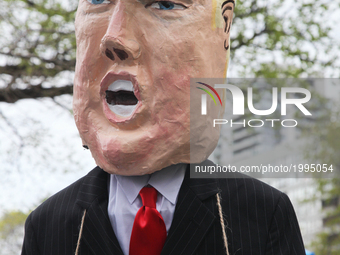 Effigy of Donald Trump during a massive march against climate change as part of the North American Day of Action in downtown Toronto, Ontari...