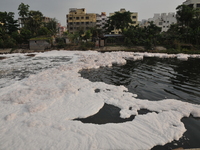 Water pollution at the a city canal during the observe WORLD ENVIRONMENT DAY on June 05, 2017 in Kolkata, India. (