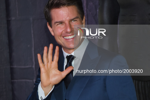 Actor Tom Cruise is seen during the red carpet to promote his latest film 'The Mummy' at Soumaya Museum on June 05, 2017 in Mexico City, Mex...