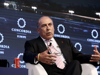 Muhtar Kent, Chairman of The Coca-Cola Company, at the panel at Concordia Europe Summit, in Athens on June 6, 2017
 (