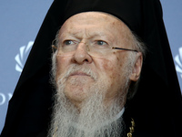 Ecumenical Patriarch of Constantinople of the Eastern Orthodox Church, Bartholomew I of Constantinople, at the Concordia Europe Summit, in A...