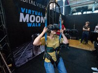 A virtual experience during « Futur en Seine », an international festival dedicated to digital innovations,  in the « La Villette » big hall...