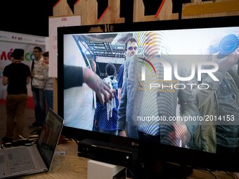 Demonstration of sotware tool based on gesture, face and emotion recognition during « Futur en Seine », an international festival dedicated...