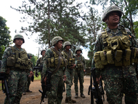 Philippine marines prepares as they plan to attack the Islamist rebels in Marawi, southern Philippines on June 9, 2017. Philippine military...