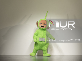 A Teletubby on the runway at the Bobby Abley show during the London Fashion Week Men's June 2017 collections on June 12, 2017 in London, Eng...