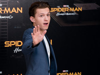 Tom Holland attends the 'Spiderman: Homecoming' movie photocall at Villamagna Hotel in Madrid on Jun 14, 2017 (