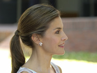Queen Letizia of Spain visits a traditional Students Residence (Residencia de Estudiantes) on on June 14, 2017 in Madrid, Spain. (