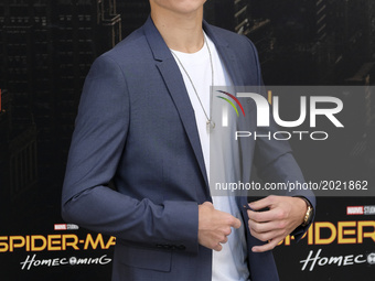 Tom Holland attends a photocall for 'Spider-Man: Homecoming' at the Villa Magna Hotel on June 14, 2017 in Madrid, Spain (