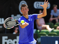 Bernard Tomic (AUS) during a match against Tomas Berdych (CZE) in the round of eight of the Mercedes Cup in Stuttgart, Germany on June 15, 2...